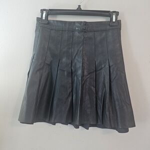 Abercrombie & Fitch Black Leather Skater Skirt